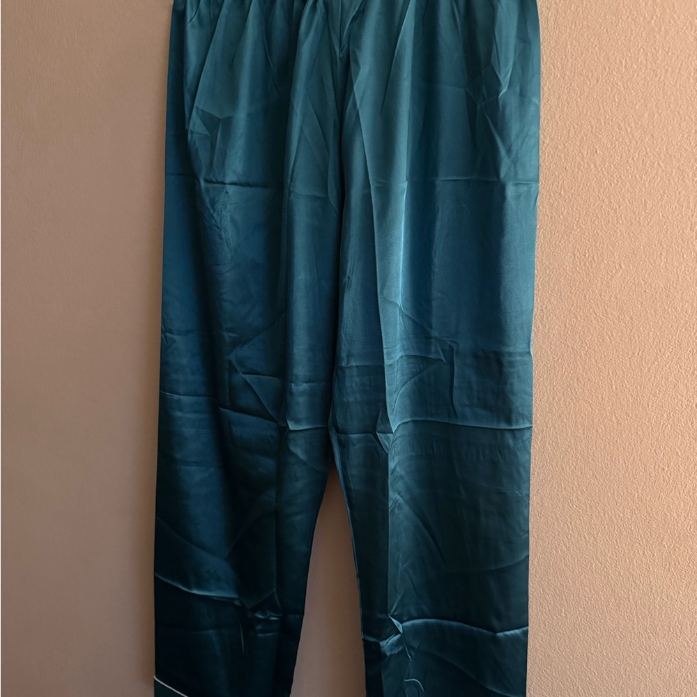 Women’s Silk Green Pajama Pants